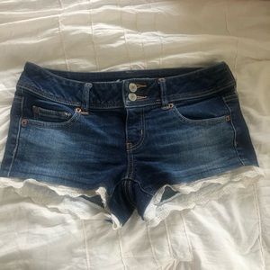 American Eagle Crochet Denim Jean Shorts